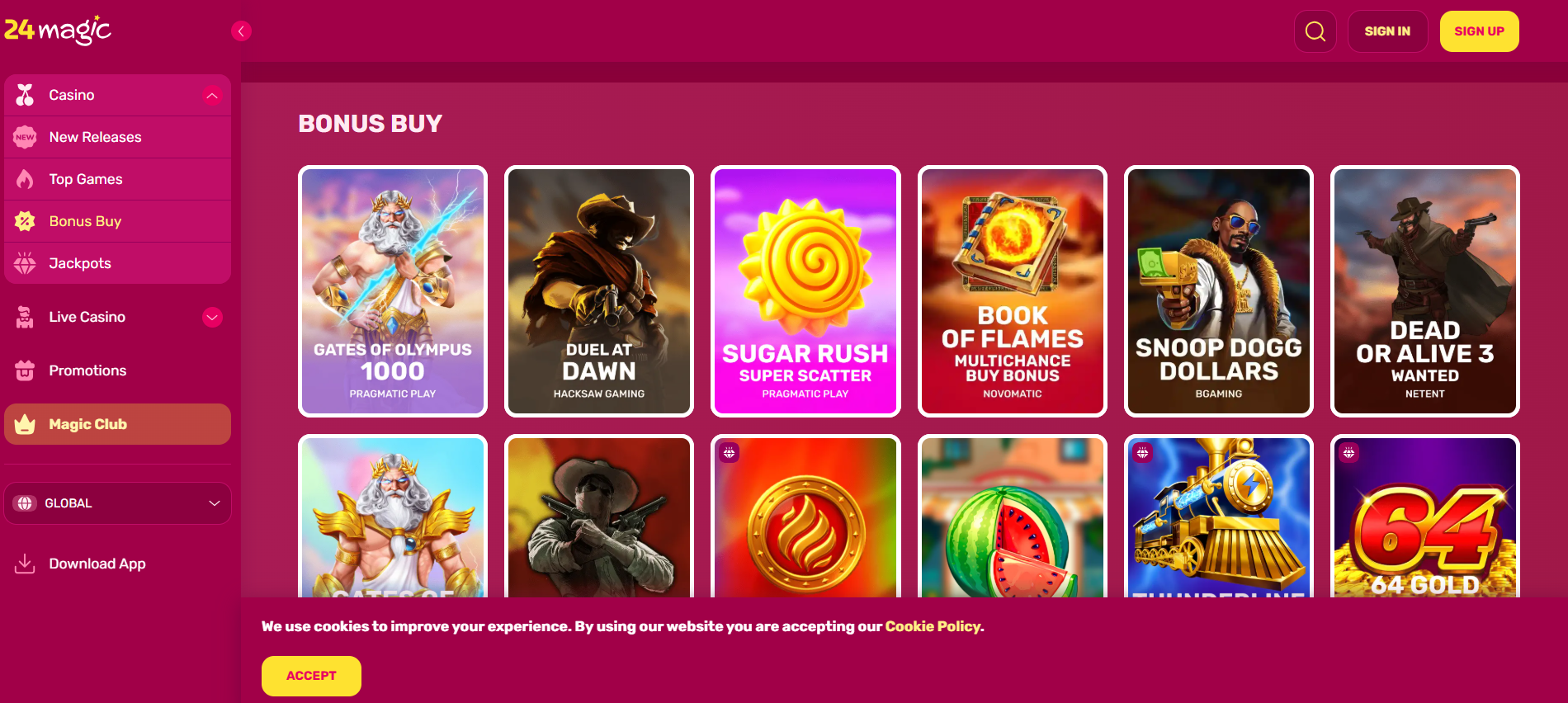 24Magic Casino Games